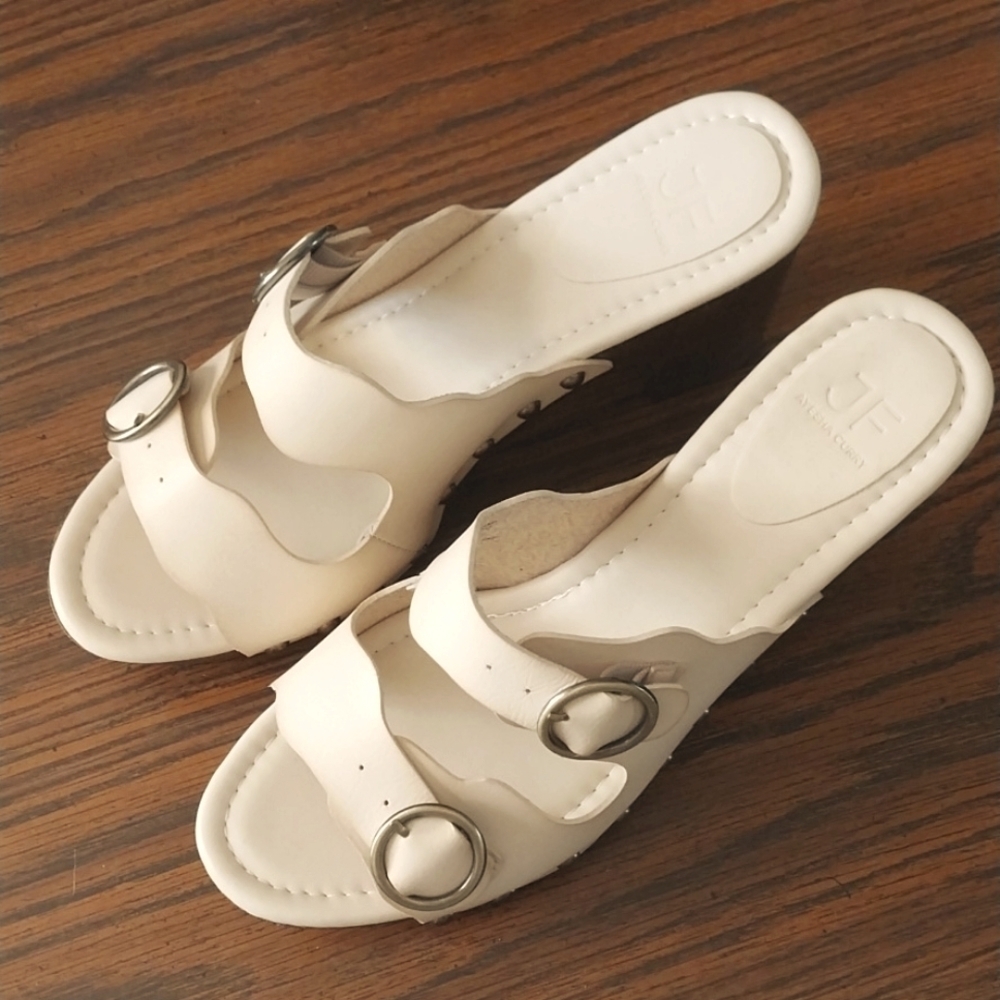 JF Ayesha Curry Billie platform block heel mule sandal  sz 10. NWOB